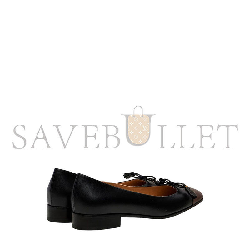 VALENTINO VALET DU ROI LEATHER BALLET FLATS 